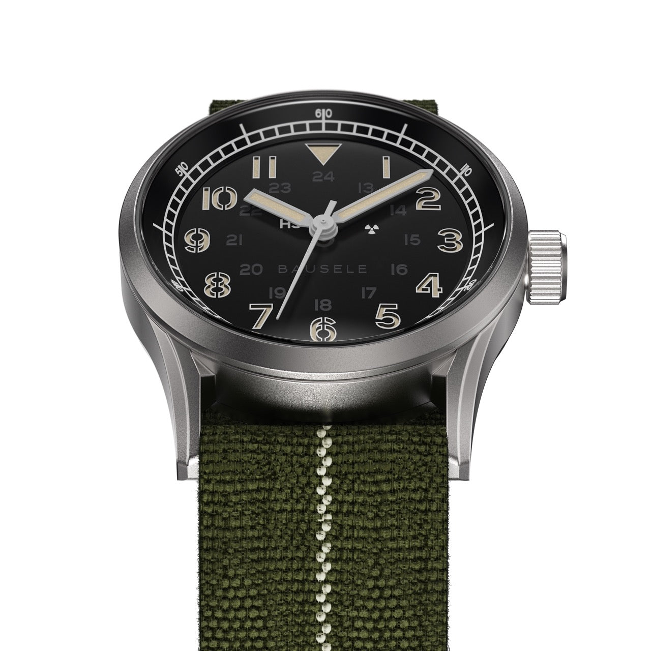 Bausele Classic Field Series Black Mesh strap top view HD Large