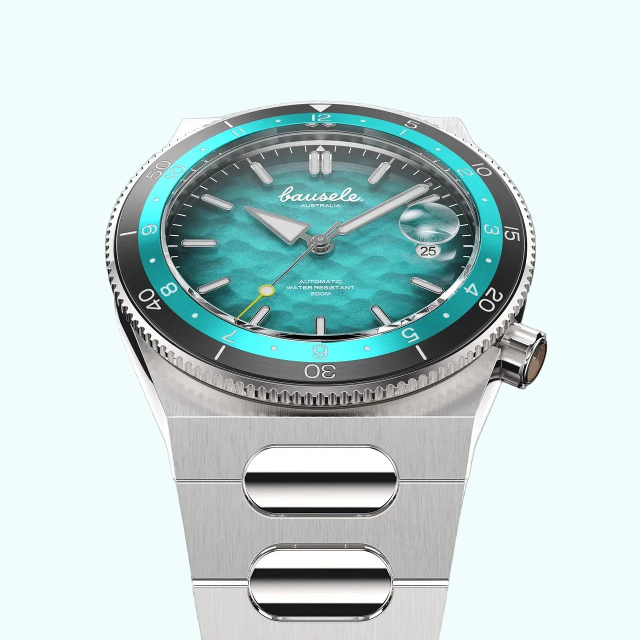 Bausele Elemental twin-function bezel brushed outer 60-minute dive scale