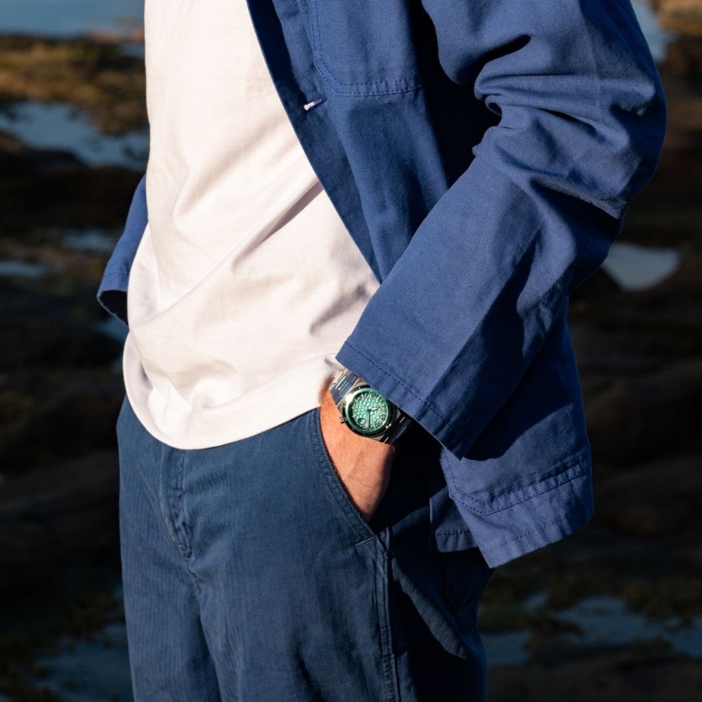 Bausele Elemental Oceanic Blue on wrist lifestyle