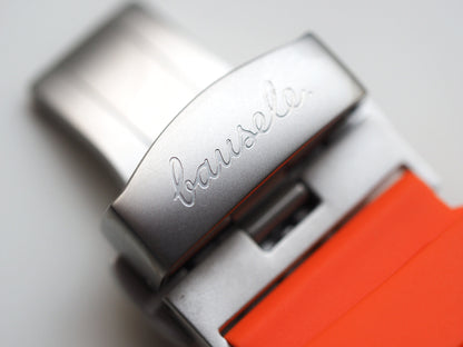 Rubber Deployment Strap 22mm Lug Width Orange