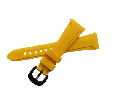 Rubber Pin Buckle Strap 22mm Lug Width Yellow