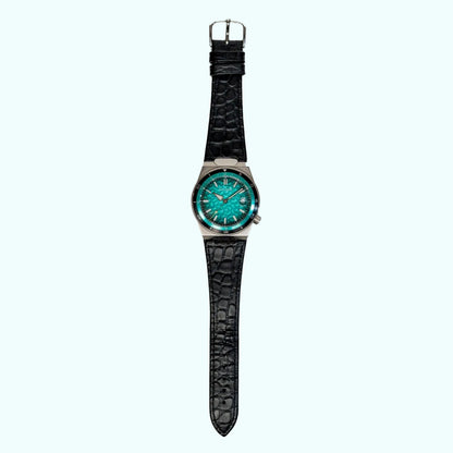 Bausele Elemental black leather strap, made for the Elemental integrated case — view 1