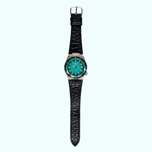 Bausele Elemental black leather strap, made for the Elemental integrated case — view 1