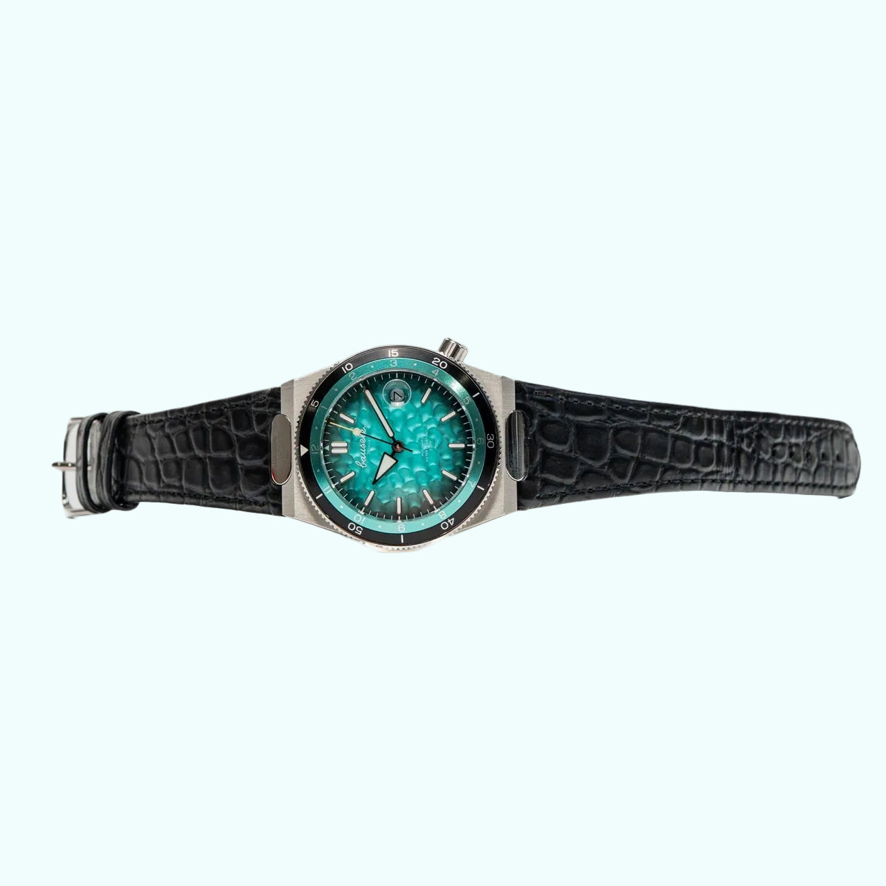 Bausele Elemental black leather strap detail — view 3