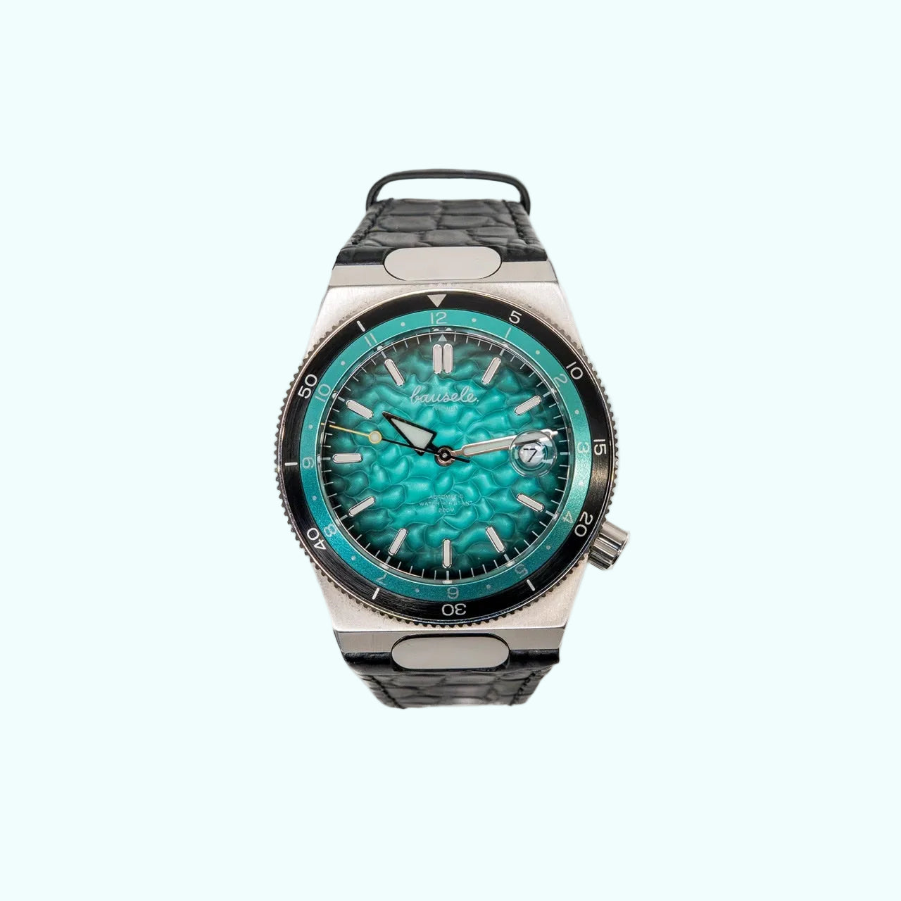 Bausele Elemental black leather strap, integrated fit — view 5