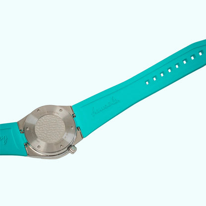 Bausele Elemental blue rubber dive strap detail — view 2