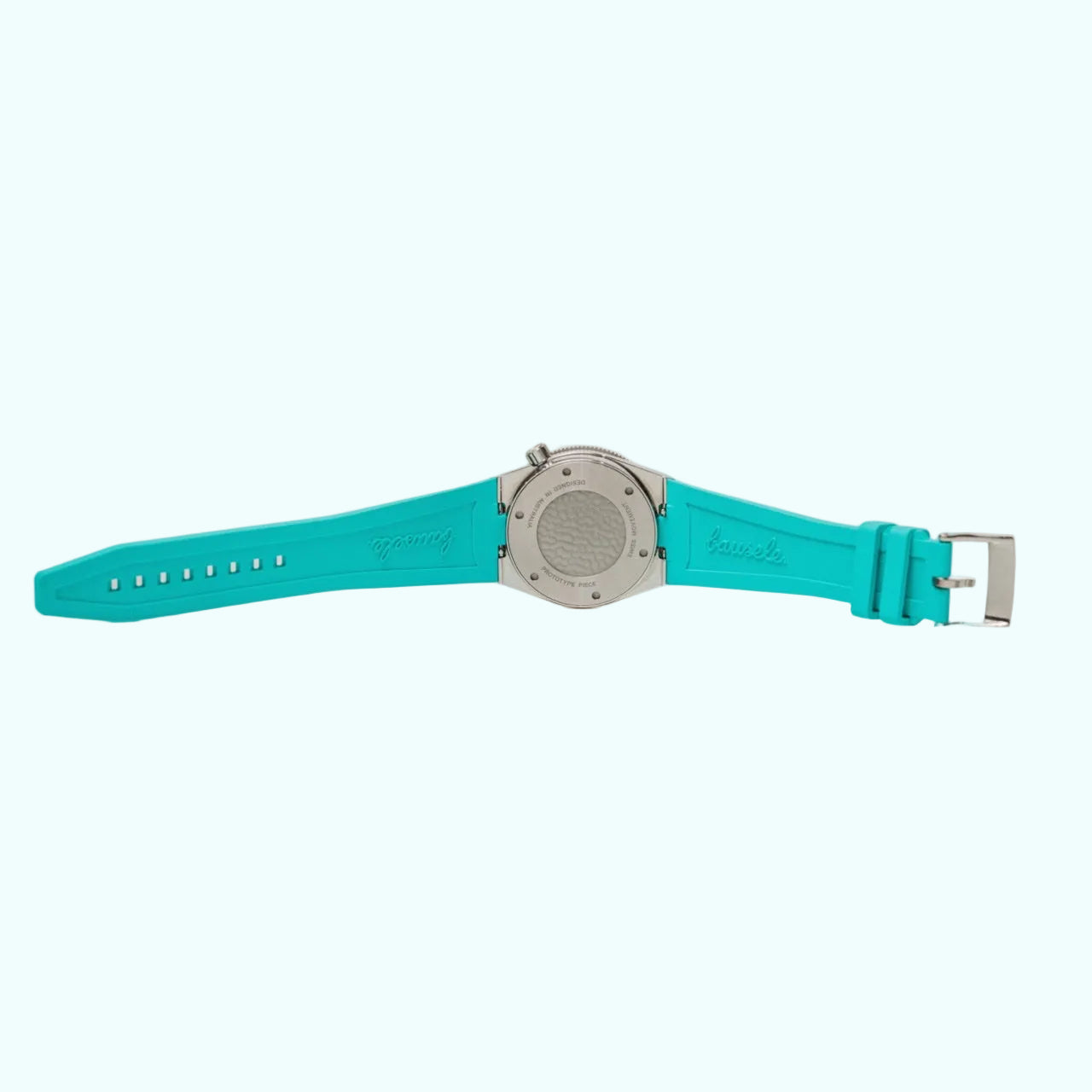 Bausele Elemental blue rubber strap on wrist — view 4