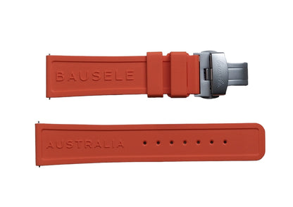 Rubber Deployment Strap 22mm Lug Width Orange